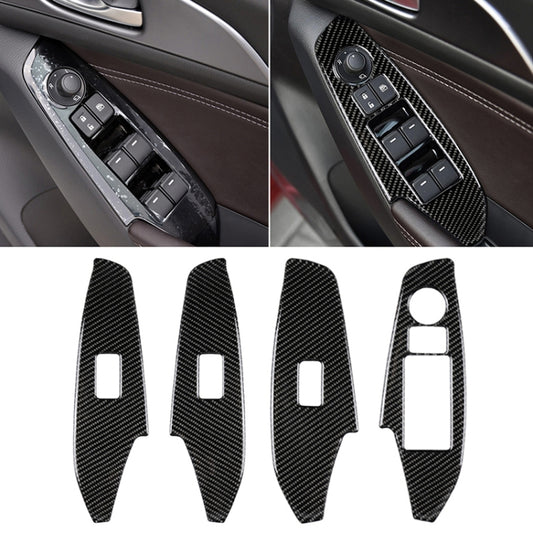 Car Carbon Fiber Right Drive Window Lift Panel Decorative Sticker for Mazda Axela 2014 / 2017-2018 by buy2fix