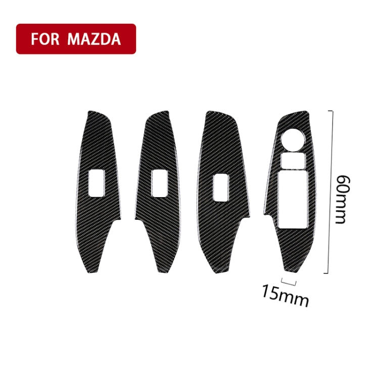 Car Carbon Fiber Right Drive Window Lift Panel Decorative Sticker for Mazda Axela 2014 / 2017-2018 by buy2fix