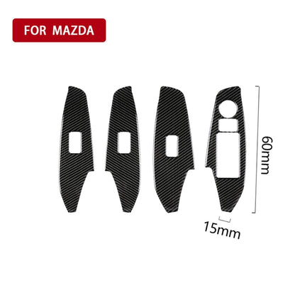 Car Carbon Fiber Right Drive Window Lift Panel Decorative Sticker for Mazda Axela 2014 / 2017-2018 by buy2fix
