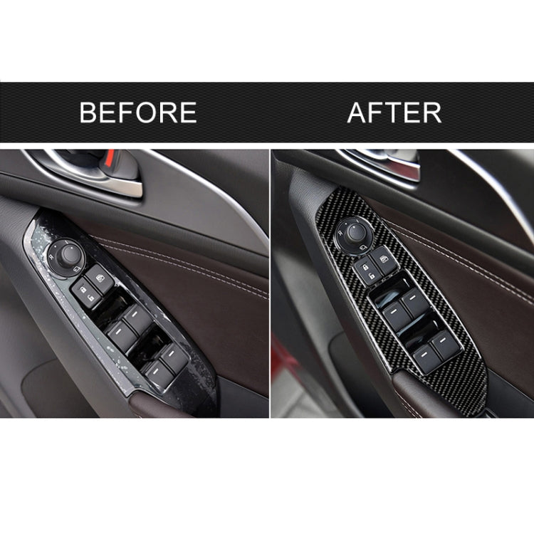 Car Carbon Fiber Right Drive Window Lift Panel Decorative Sticker for Mazda Axela 2014 / 2017-2018 by buy2fix