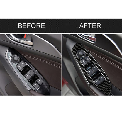 Car Carbon Fiber Right Drive Window Lift Panel Decorative Sticker for Mazda Axela 2014 / 2017-2018 by buy2fix