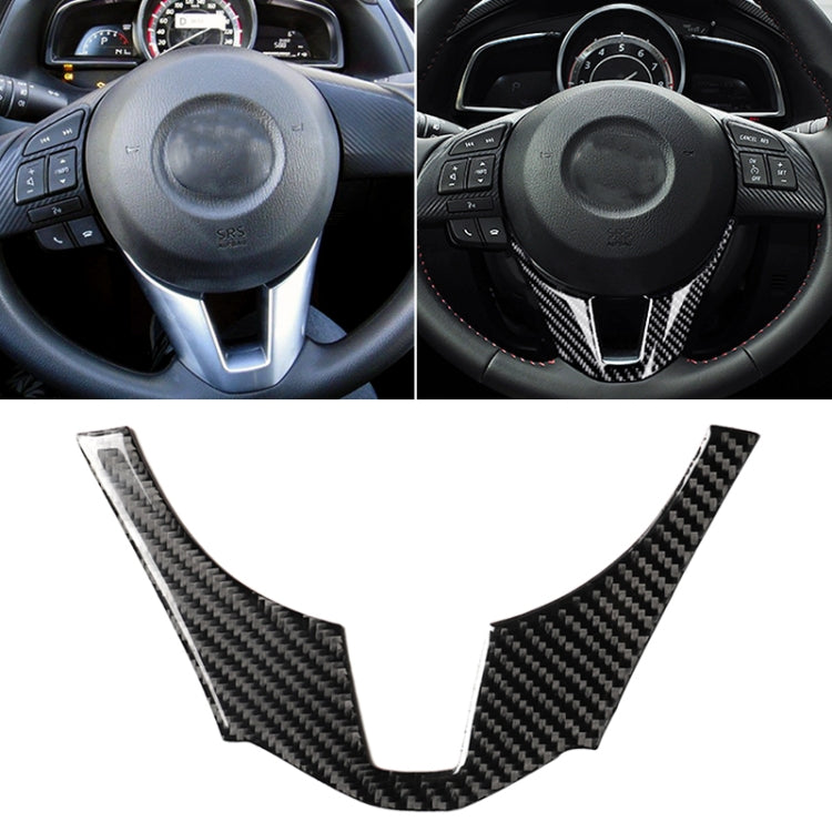 Car Carbon Fiber Steering Wheel Decorative Sticker for Mazda Axela 2014-2016 by buy2fix
