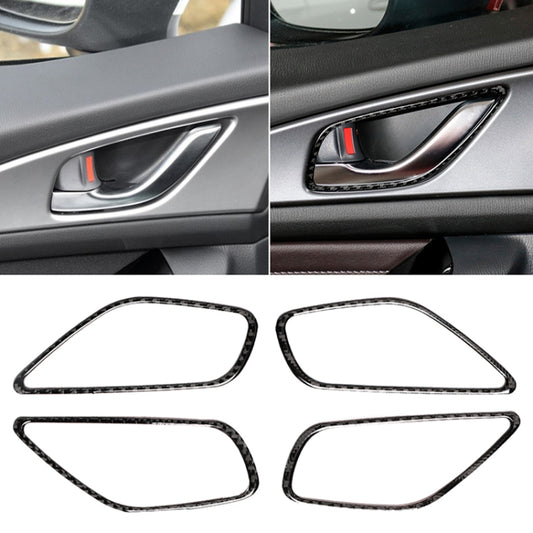 4 PCS Car Carbon Fiber Door Inner Handle Frame Decorative Sticker for Mazda Axela 2014 / 2017-2018 - Car Interior Mouldings by buy2fix | Online Shopping UK | buy2fix