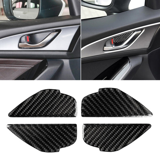 4 PCS Car Carbon Fiber Door Inner Handle Wrist Panel Decorative Sticker for Mazda Axela 2014 / 2017-2018 -  by buy2fix | Online Shopping UK | buy2fix
