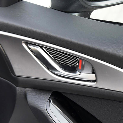 4 PCS Car Carbon Fiber Door Inner Handle Wrist Panel Decorative Sticker for Mazda Axela 2014 / 2017-2018 -  by buy2fix | Online Shopping UK | buy2fix