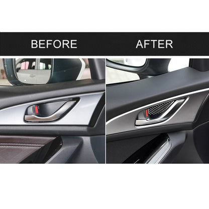 4 PCS Car Carbon Fiber Door Inner Handle Wrist Panel Decorative Sticker for Mazda Axela 2014 / 2017-2018 -  by buy2fix | Online Shopping UK | buy2fix