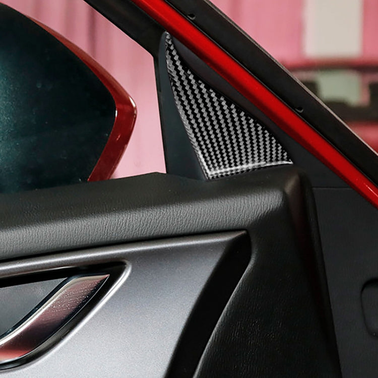 Car Carbon Fiber Front Inner Door A Triangle Decorative Sticker for Mazda Axela 2017-2018 by buy2fix