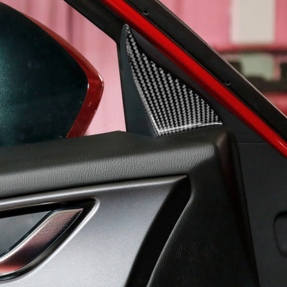 Car Carbon Fiber Front Inner Door A Triangle Decorative Sticker for Mazda Axela 2017-2018 by buy2fix