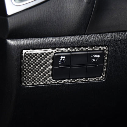 Car Carbon Fiber Headlight Adjustment Frame Decorative Sticker for Mazda Axela 2014 / 2017-2018, Left Drive by buy2fix