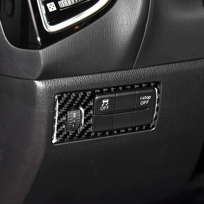 Car Carbon Fiber Headlight Adjustment Frame Decorative Sticker for Mazda Axela 2014 / 2017-2018, Left Drive by buy2fix