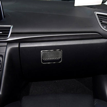 Car Carbon Fiber Front Passenger Seat Storage Box Decorative Sticker for Mazda Axela 2017-2018 by buy2fix