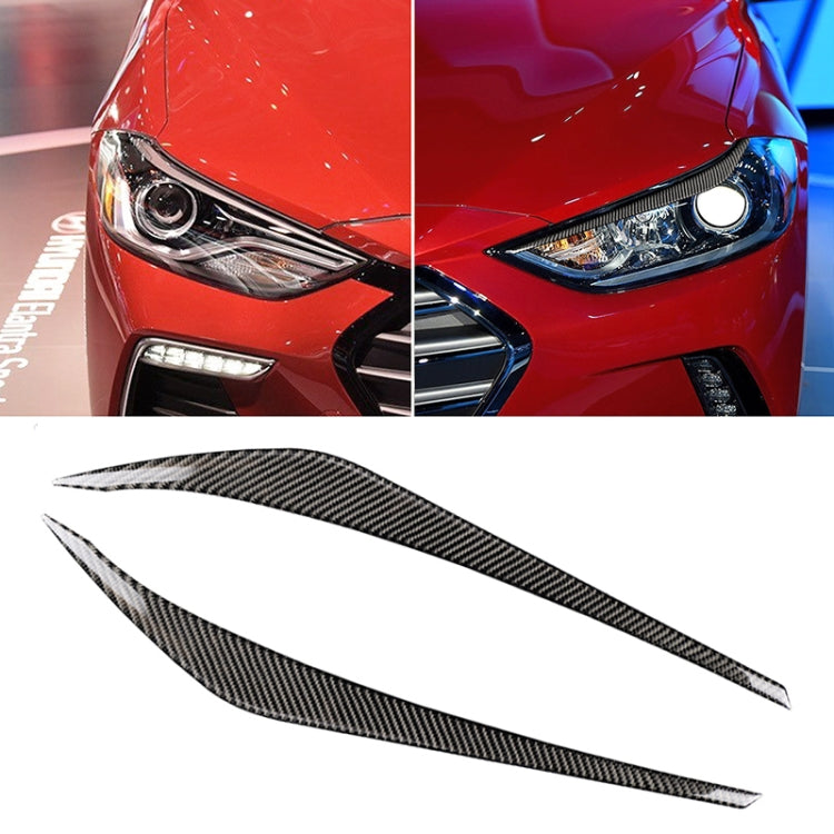 Car Carbon Fiber Light Eyebrow for Hyundai Elantra 2016-2018 by buy2fix