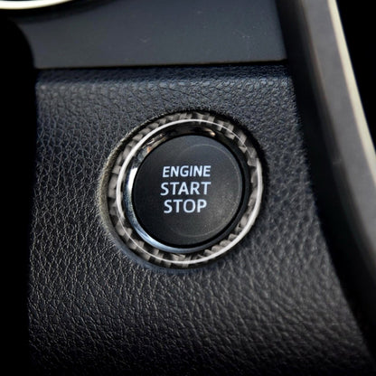 Car Carbon Fiber One-button Start Decorative Sticker for Toyota Eighth Generation Camry 2018-2019 by buy2fix