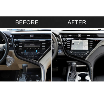 Car Carbon Fiber Central Control S Strip Decorative Sticker for Toyota Eighth Generation Camry 2018-2019, Left Drive by buy2fix
