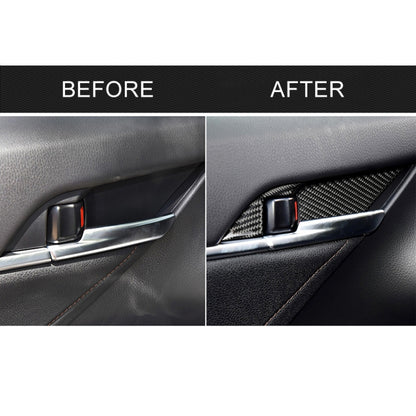8 in 1 Car Carbon Fiber Door Inner Handle Wrist Panel Decorative Sticker for Toyota Eighth Generation Camry 2018-2019 by buy2fix