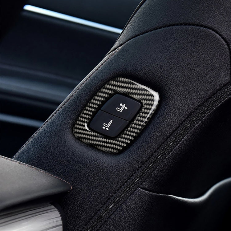 Car Carbon Fiber Seat Adjustment Decorative Sticker for Toyota Eighth Generation Camry 2018-2019, Left Drive by buy2fix