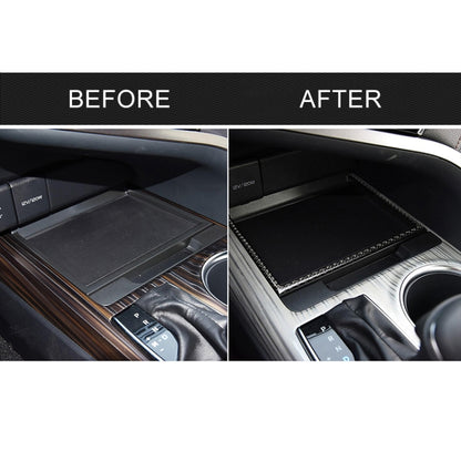 Car Carbon Fiber Storage Box U Shape Frame Decorative Sticker for Toyota Eighth Generation Camry 2018-2019 by buy2fix