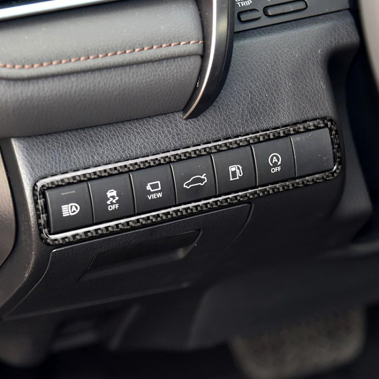 Car Carbon Fiber Main Driving Multi-functional Button Frame Decorative Sticker for Toyota Eighth Generation Camry 2018-2019 by buy2fix