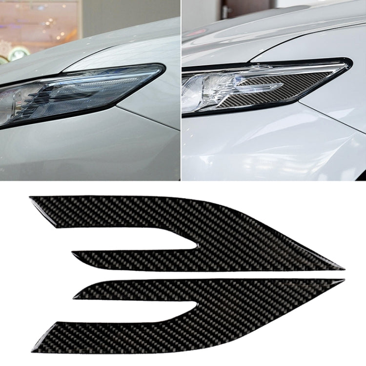 2 PCS Car Carbon Fiber Headlight Decorative Sticker for Toyota Eighth Generation Camry 2018-2019 by buy2fix