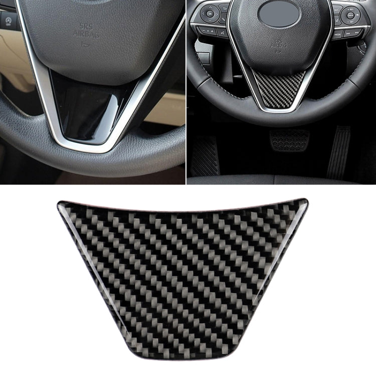Car Carbon Fiber Steering Wheel Decorative Sticker for Toyota Eighth Generation Camry 2018-2019 by buy2fix