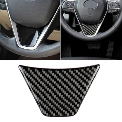 Car Carbon Fiber Steering Wheel Decorative Sticker for Toyota Eighth Generation Camry 2018-2019 by buy2fix