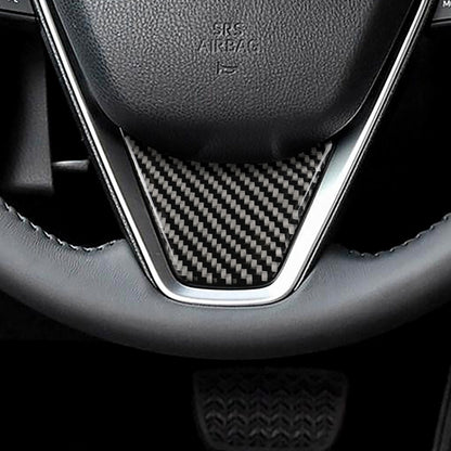 Car Carbon Fiber Steering Wheel Decorative Sticker for Toyota Eighth Generation Camry 2018-2019 by buy2fix
