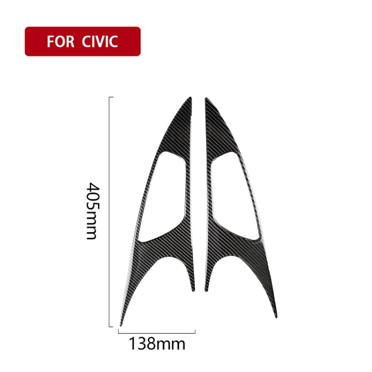 2 PCS Car Carbon Fiber Door Inner Handle Wrist Panel Decorative Sticker for Honda Tenth Generation Civic 2016-2019 by buy2fix