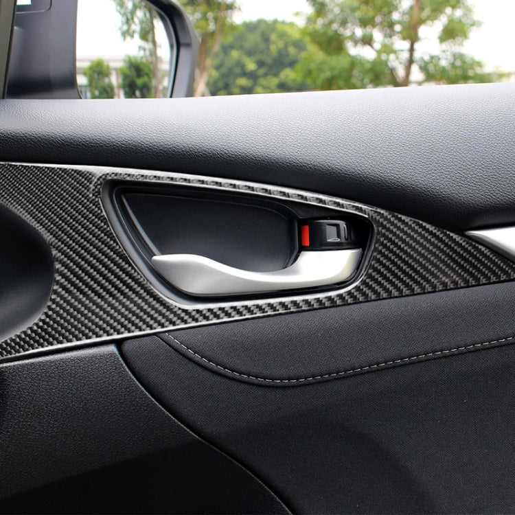 2 PCS Car Carbon Fiber Door Inner Handle Wrist Panel Decorative Sticker for Honda Tenth Generation Civic 2016-2019 by buy2fix