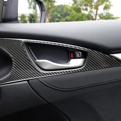 2 PCS Car Carbon Fiber Door Inner Handle Wrist Panel Decorative Sticker for Honda Tenth Generation Civic 2016-2019 by buy2fix