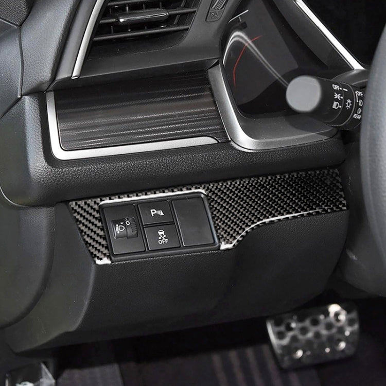 Car Carbon Fiber Headlight Switch Panel Decorative Sticker for Honda Tenth Generation Civic 2016-2019, Left Drive by buy2fix