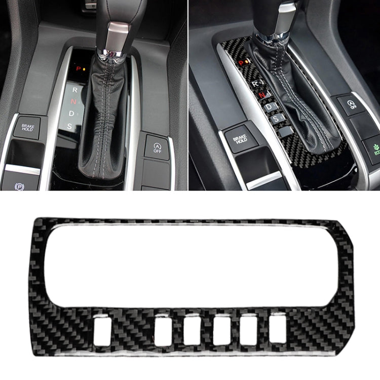 Car Carbon Fiber Gear Position Button Frame Decorative Sticker for Honda Tenth Generation Civic 2016-2019, Left Drive by buy2fix