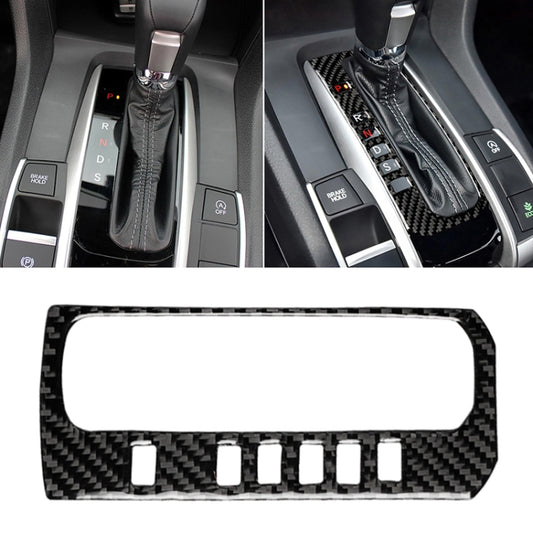 Car Carbon Fiber Gear Position Button Frame Decorative Sticker for Honda Tenth Generation Civic 2016-2019, Left Drive by buy2fix