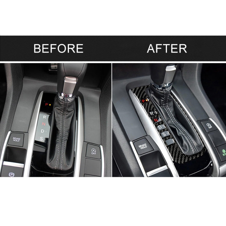 Car Carbon Fiber Gear Position Button Frame Decorative Sticker for Honda Tenth Generation Civic 2016-2019, Left Drive by buy2fix