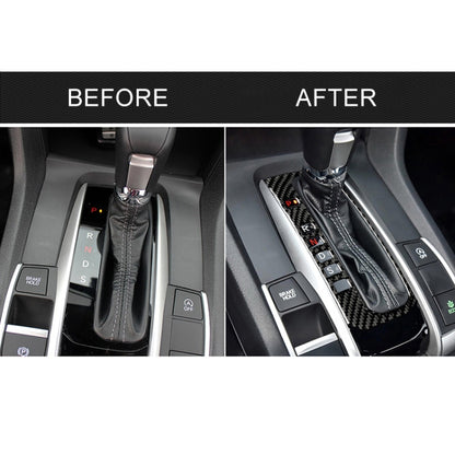 Car Carbon Fiber Gear Position Button Frame Decorative Sticker for Honda Tenth Generation Civic 2016-2019, Left Drive by buy2fix