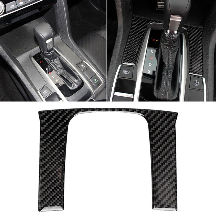 Car Carbon Fiber Gear Position Panel Decorative Sticker for Honda Tenth Generation Civic 2016-2019 by buy2fix