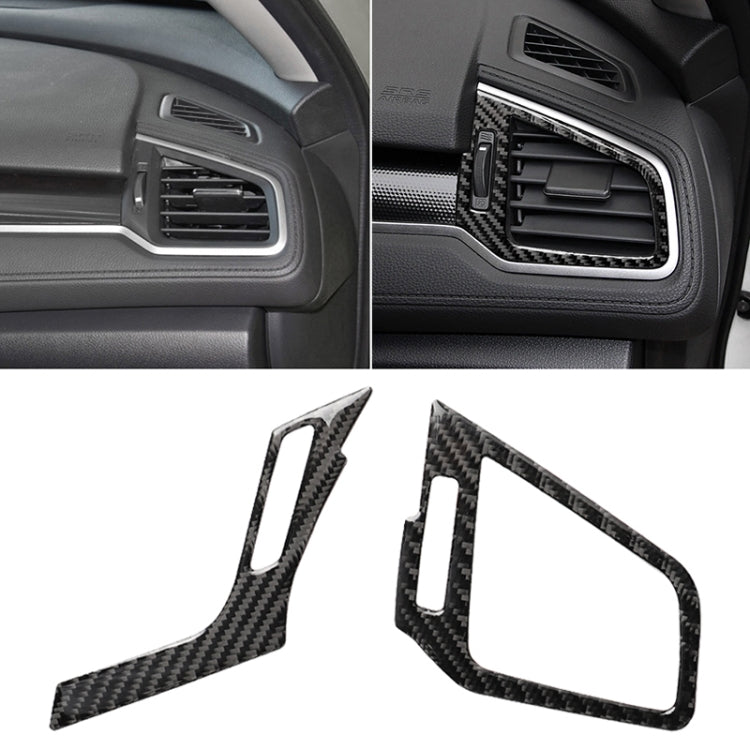 Car Carbon Fiber Right and Left Air Outlet Decorative Sticker for Honda Tenth Generation Civic 2016-2019, Left Drive by buy2fix