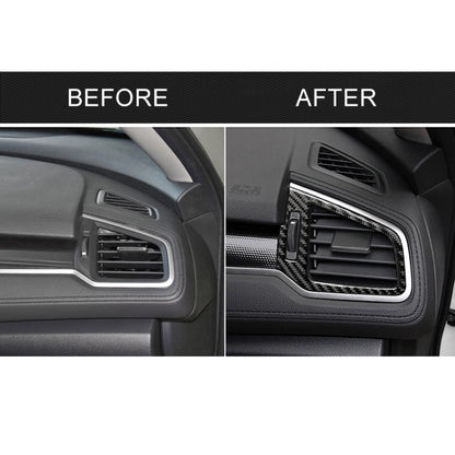 Car Carbon Fiber Right and Left Air Outlet Decorative Sticker for Honda Tenth Generation Civic 2016-2019, Left Drive by buy2fix
