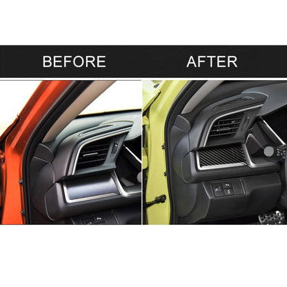 Car Carbon Fiber Central Control Left Stripe Decorative Sticker for Honda Tenth Generation Civic 2016-2019, Left Drive by buy2fix