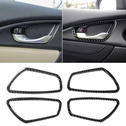 4 PCS Car Carbon Fiber Door Inner Wrist Frame Decorative Sticker for Honda Tenth Generation Civic 2016-2019 - Car Interior Mouldings by buy2fix | Online Shopping UK | buy2fix
