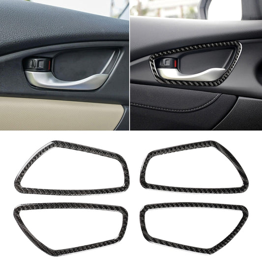 4 PCS Car Carbon Fiber Door Inner Wrist Frame Decorative Sticker for Honda Tenth Generation Civic 2016-2019 - Car Interior Mouldings by buy2fix | Online Shopping UK | buy2fix