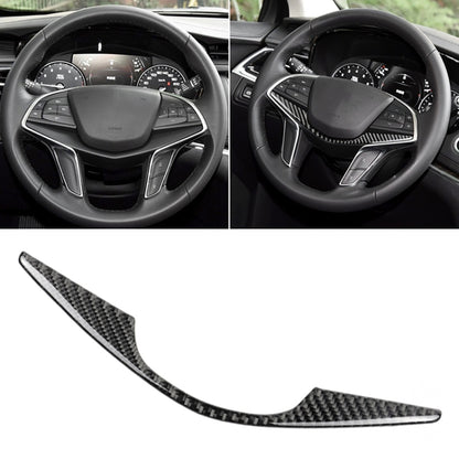 Car Carbon Fiber Steering Wheel Decorative Sticker for Cadillac XT5 2016-2017 by buy2fix
