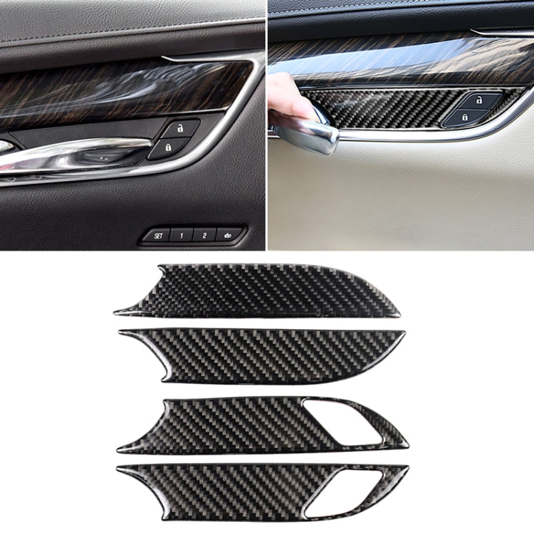 Car Carbon Fiber Door Inner Handle Wrist Panel Decorative Sticker for Cadillac XT5 2016-2017 by buy2fix
