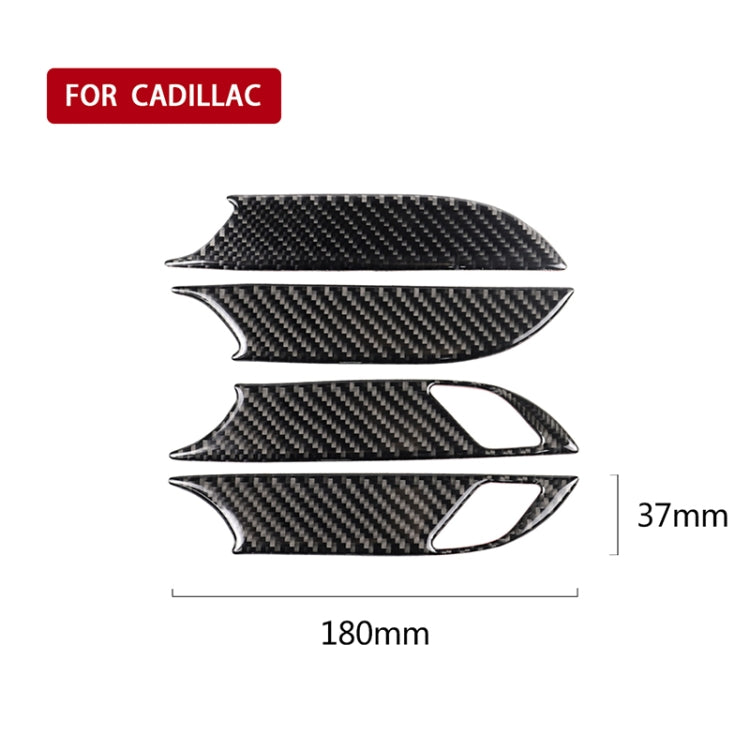 Car Carbon Fiber Door Inner Handle Wrist Panel Decorative Sticker for Cadillac XT5 2016-2017 by buy2fix