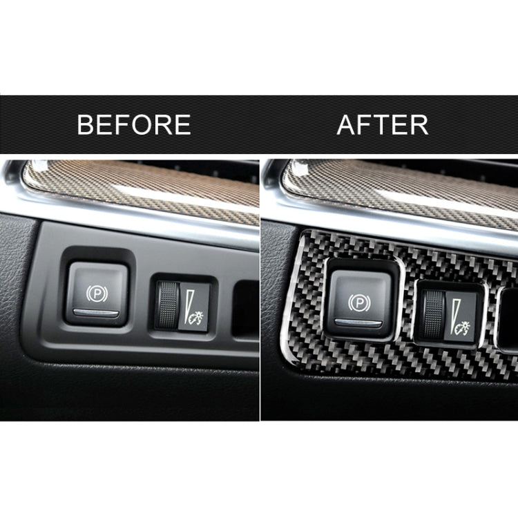 Car Carbon Fiber Headlight Switch Frame Decorative Sticker for Cadillac XT5 2016-2017, High Version, Left Drive by buy2fix