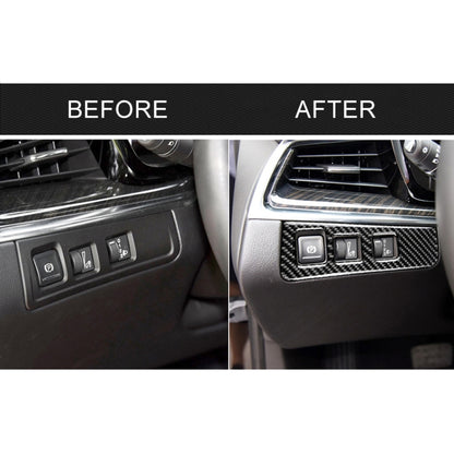 Car Carbon Fiber Headlight Switch Frame Decorative Sticker for Cadillac XT5 2016-2017, Low Version, Left Drive by buy2fix