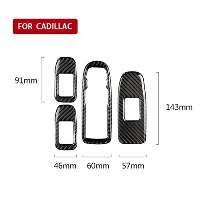 Car Carbon Fiber Door Window Lift Panel Decorative Sticker for Cadillac XT5 2016-2017 by buy2fix