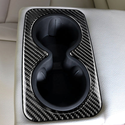 Car Carbon Fiber Rear Armrest Water Cup Decorative Sticker for Cadillac XT5 2016-2017 by buy2fix
