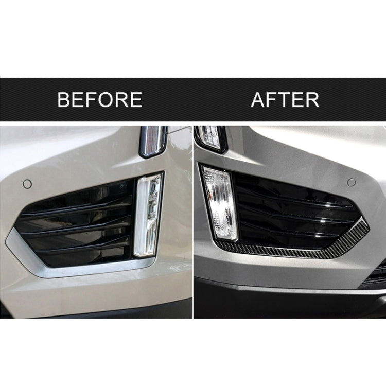 Car Carbon Fiber Front Fog Light Decorative Stripe for Cadillac XT5 2016-2017, Left Drive by buy2fix