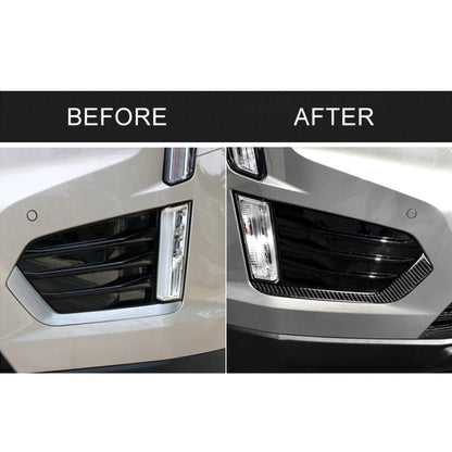Car Carbon Fiber Front Fog Light Decorative Stripe for Cadillac XT5 2016-2017, Left Drive by buy2fix