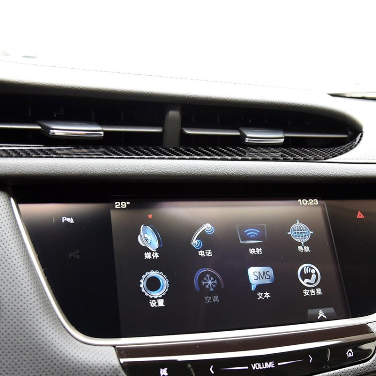 Car Carbon Fiber Middle Air Outlet Decorative Sticker for Cadillac XT5 2016-2017, Left Drive by buy2fix